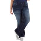 Juniors' Plus Size Amethyst Faded Slim Bootcut Jeans, Teens, Size: 16, Dark Blue