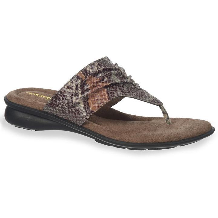 Naturalsoul By Naturalizer Jabour Women's Ruched Thong Sandals, Size: 7.5 Wide, Brown Over