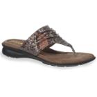 Naturalsoul By Naturalizer Jabour Women's Ruched Thong Sandals, Size: 7.5 Wide, Brown Over