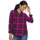 Juniors' So&reg; Button-front Shirt, Teens, Size: Xs, Dark Pink