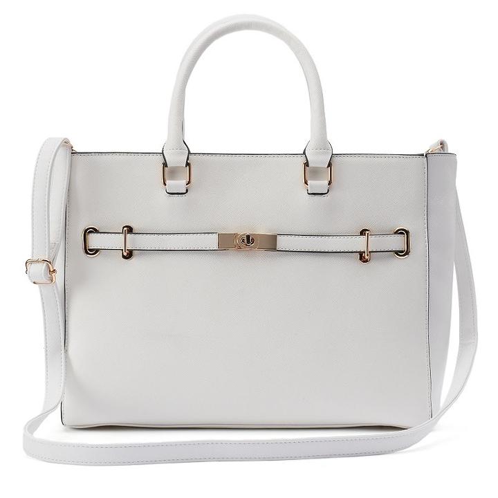 Instyle Lock Front Tote, Women's, White