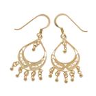 24k Gold-over-silver Filigree Drop Earrings, Women's, Yellow