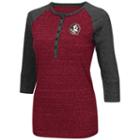 Women's Campus Heritage Florida State Seminoles 3/4-sleeve Henley Tee, Size: Large, Med Red