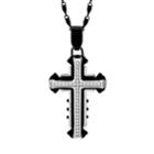 Brooklyn Exchange Cubic Zirconia Stainless Steel Two Tone Cross Pendant Necklace - Men, Size: 24, White