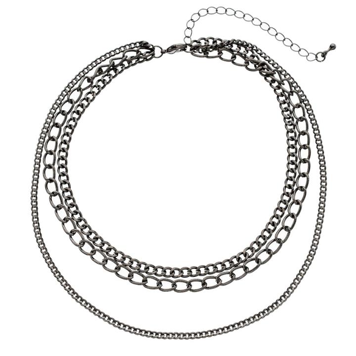 Mudd&reg; Multi Strand Chain Choker Necklace, Women's, Silver