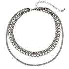 Mudd&reg; Multi Strand Chain Choker Necklace, Women's, Silver