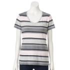 Women's Croft & Barrow&reg; Essential V-neck Tee, Size: Small, Light Grey