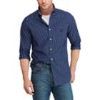 Big & Tall Chaps Classic-fit Plaid Poplin Button-down Shirt, Men's, Size: L Tall, Blue
