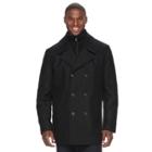Men's Andrew Marc Wool-blend Peacoat, Size: Xl, Black
