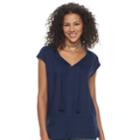 Women's Sonoma Goods For Life&trade; Lace Tassel Tee, Size: Medium, Blue (navy)