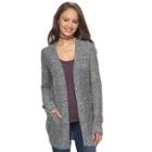 Juniors' So&reg; Drop Shoulder Open Stitch Cardigan, Teens, Size: Large, Black