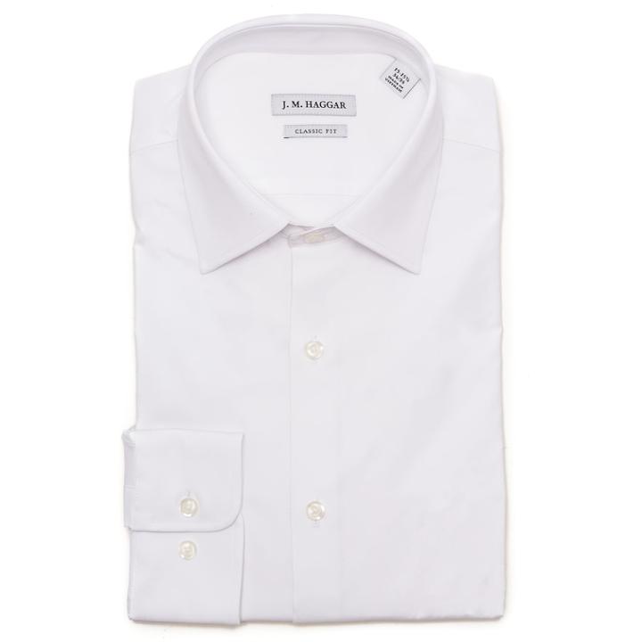 Men's Haggar Premium Performance Regular-fit Stretch Dress Shirt, Size: 15.5-32/33, White