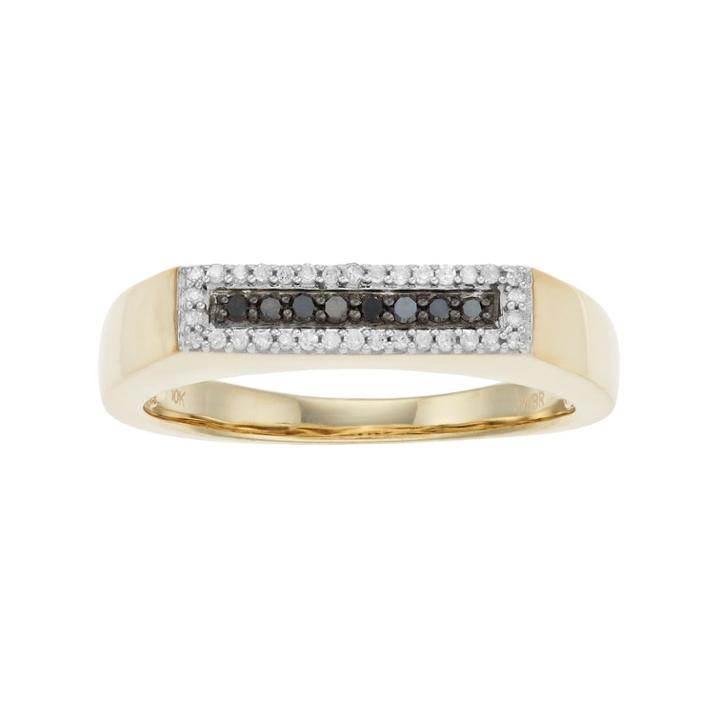10k Gold 1/6 Carat T.w. Black & White Diamond Ring, Women's