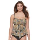 Women's A Shore Fit Tummy Slimmer D-e Cup Bandeaukini Top, Size: 10, Drk Orange