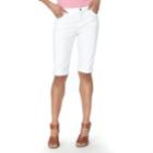 Women's Chaps Cuffed Twill Skimmer Shorts, Size: 8, White