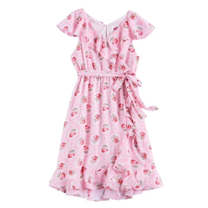 Disney D-signed Girls 7-16 Floral Wrap Dress, Size: Xs, Brt Pink