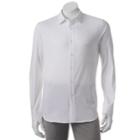 Big & Tall Apt. 9&reg; Stretch End-on-end Button-down Shirt, Men's, Size: Xl Tall, White