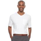 Men's Croft & Barrow&reg; V-neck Interlock Performance Tee, Size: Xl, White