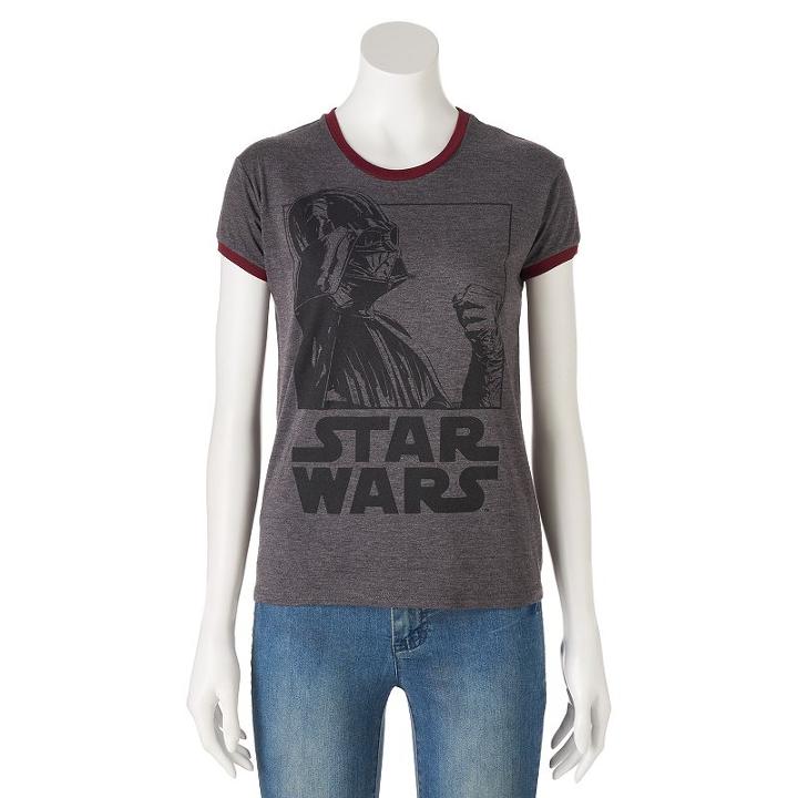 Juniors' Star Wars Darth Vader Ringer Graphic Tee, Girl's, Size: Medium, Ovrfl Oth