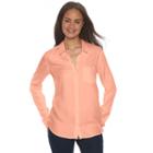 Juniors' So&reg; Twill Button-down Shirt, Girl's, Size: Xs, Orange