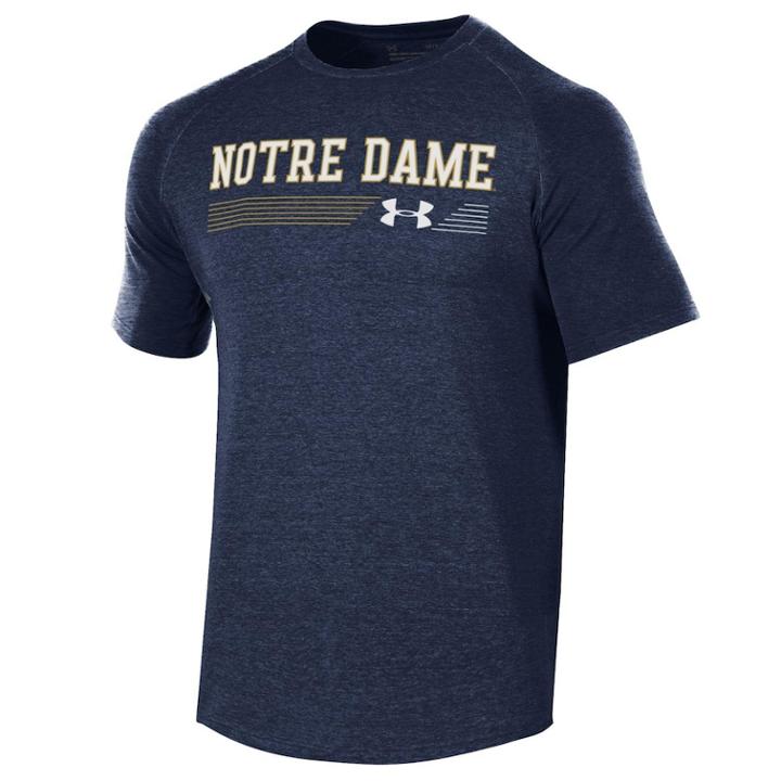 Men's Under Armour Notre Dame Fighting Irish Long Line Tee, Size: Medium, Blue (navy)