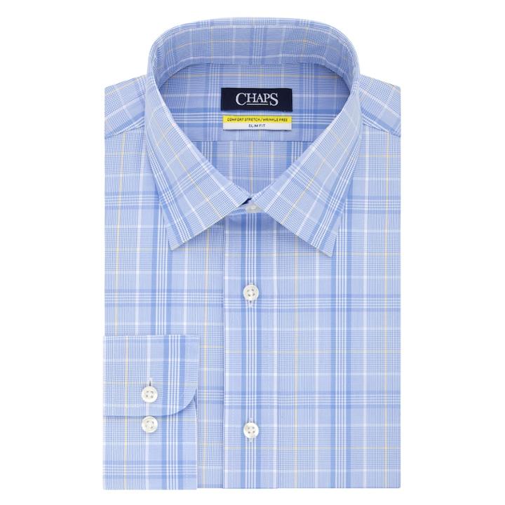 Men's Chaps Slim-fit Stretch Collar Dress Shirt, Size: 18-34/35, Yellow