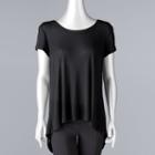 Women's Simply Vera Vera Wang Cross Back Tee, Size: Large, Black