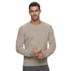 Men's Marc Anthony Slim-fit Cashmere Crewneck Sweater, Size: Medium, Beig/green (beig/khaki)
