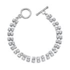 1928 Simulated Crystal Double Strand Toggle Bracelet, Women's, Size: 7, Grey
