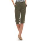Women's Croft & Barrow&reg; Drawstring Lace-hem Skimmer Shorts, Size: Medium, Green