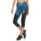 Women's Fila Sport&reg; Mesh Trim High-waisted Capri Leggings, Size: Medium, Dark Blue