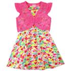 Girls 4-6x Nanette Print Scuba Dress With Lace Shrug, Girl's, Size: 4, Pink