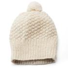 Sijjl Women's Pom-pom Wool Beanie, White