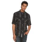 Big & Tall Rock & Republic Modern Plaid Button-front Shirt, Men's, Size: Xxl Tall, Black