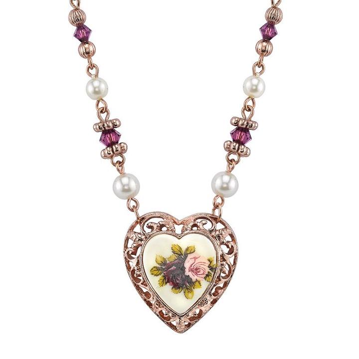 1928 Heart Necklace, Women's, Multicolor