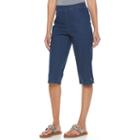 Croft & Barrow, Women's &reg; Embellished Skimmer Capris, Size: Medium, Dark Blue
