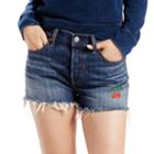 Women's Levi's 501 Ripped Jean Shorts, Size: 3/26, Med Blue