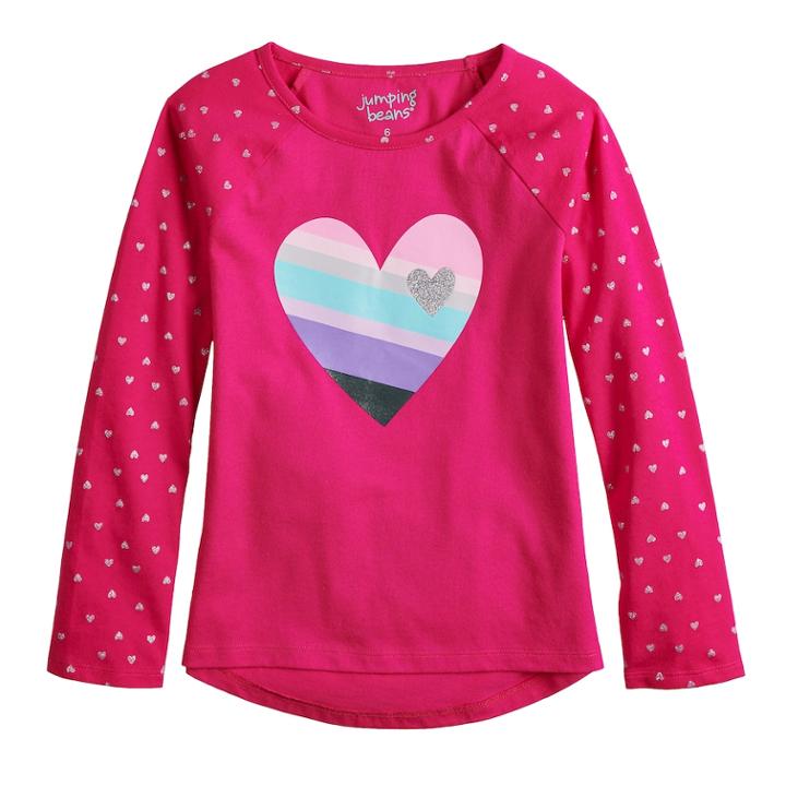 Girls 4-10 Jumping Beans&reg; Hi-low Raglan Tee, Size: 10, Red