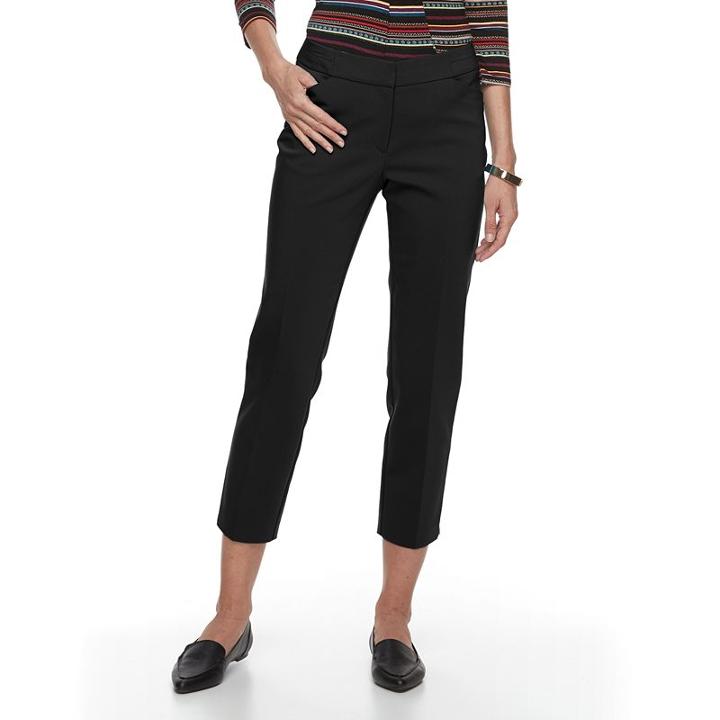 Women's Dana Buchman Ankle Pants, Size: 8, Black