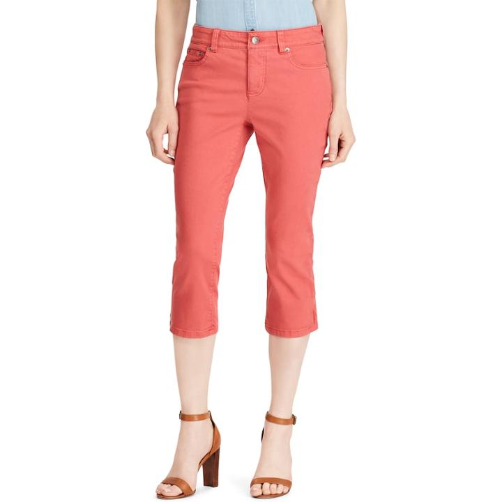 Women's Chaps Twill Capri Pants, Size: 10, Med Red