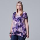Plus Size Simply Vera Vera Wang Layered Top, Women's, Size: 3xl, Dark Grey