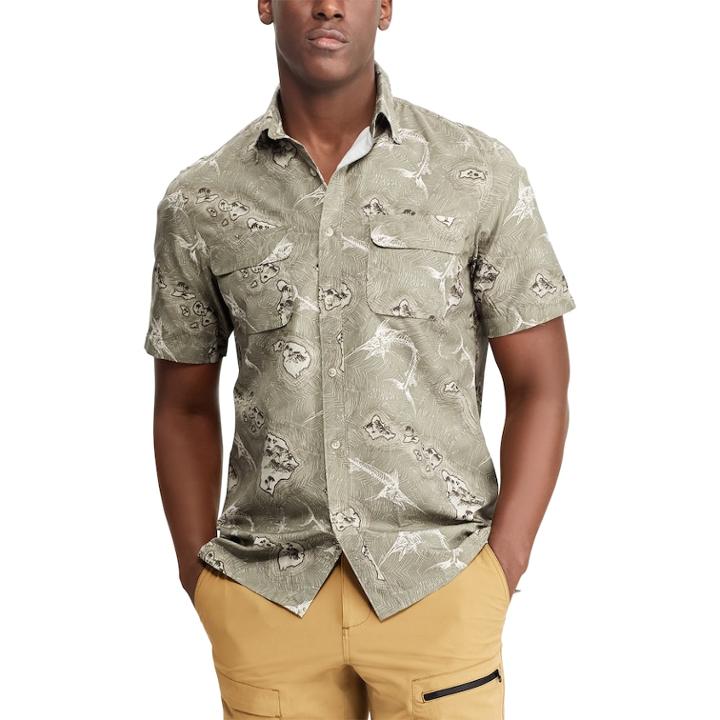 Men's Chaps Classic-fit Performance Woven Button-down Shirt, Size: Xxl, Green
