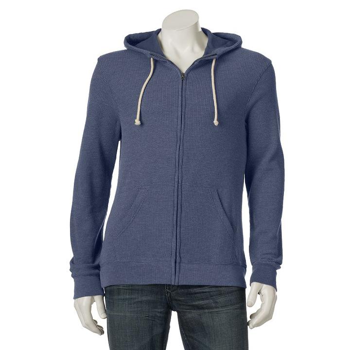 Men's Urban Pipeline&reg; Waffle Full-zip Hoodie, Size: Small, Drk Purple
