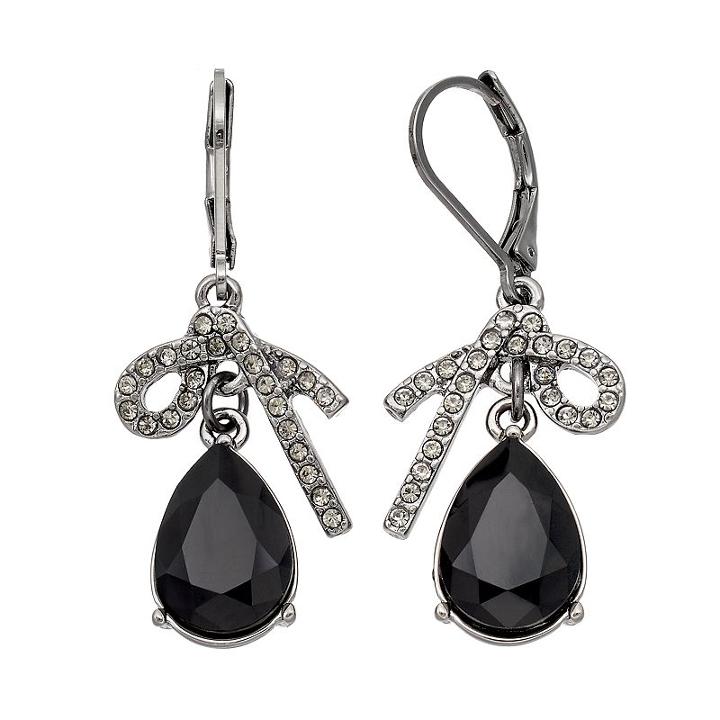 Simply Vera Vera Wang Looped Teardrop Earrings, Women's, Black