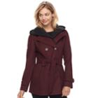 Juniors' J-2 Removable Hood Trench Coat, Teens, Size: Small, Dark Red