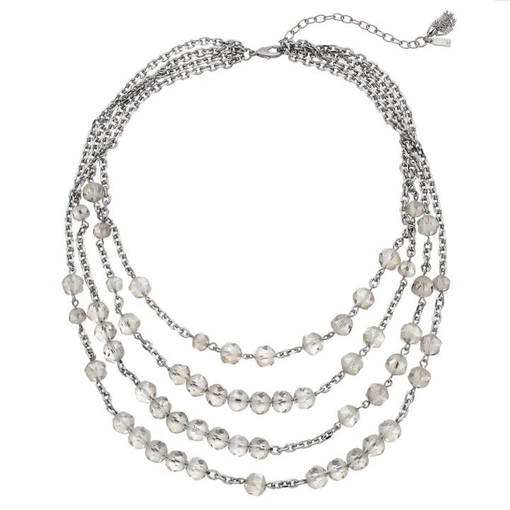 Simply Vera Vera Wang Beaded Multi Strand Necklace, Women's, Grey