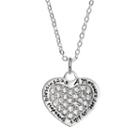 Silver Expressions By Larocks Cubic Zirconia Silver-plated Mother Heart Pendant Necklace, Women's, White