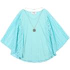 Girls 7-16 Speechless Lace Sleeves Circle Top & Necklace Set, Size: Small, Turquoise/blue (turq/aqua)