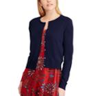 Women's Chaps Cropped Cardigan Sweater, Size: Medium, Blue