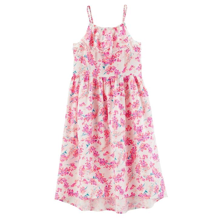Girls' 4-12 Oshkosh B'gosh&reg; Print Ruffled High-low Hem Midi Dress, Size: 10, Floral